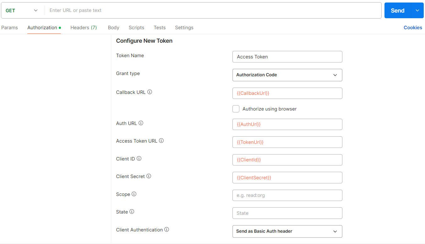 Postman Authorization Configuration